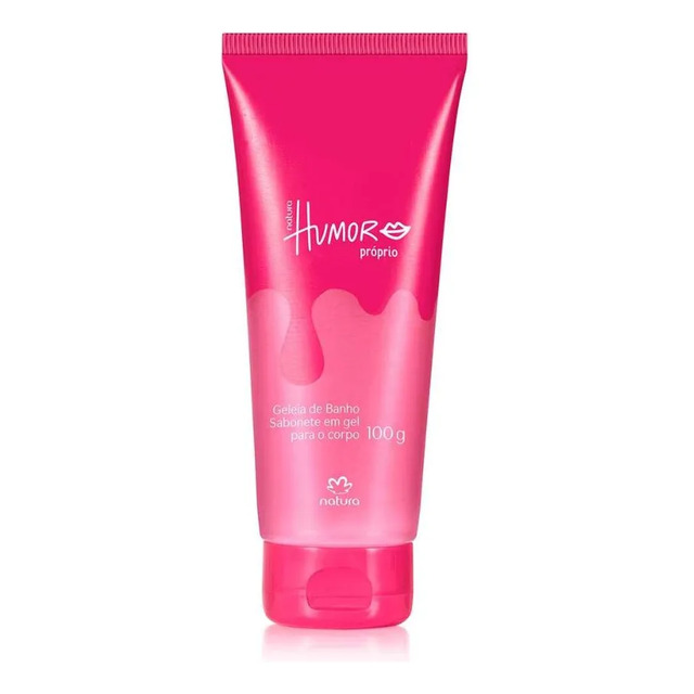 Bisnaga de Geleia de Banho Natura Humor Próprio de 100g na cor rosa choque com tampa flip top