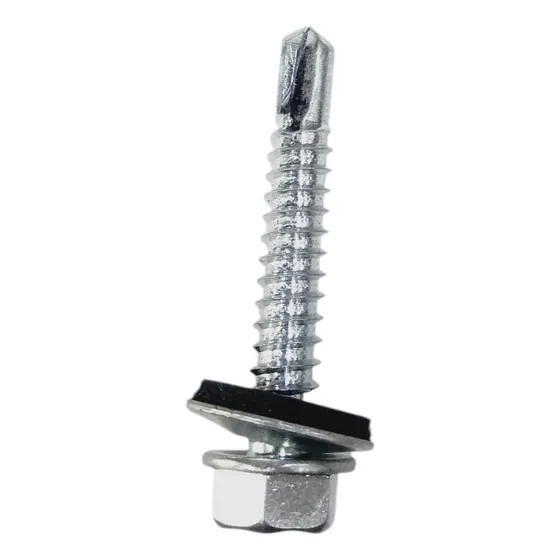 100 Pza Pija Broca Hexagonal 1/4 X 1 1/2 Pulg Con Arandela