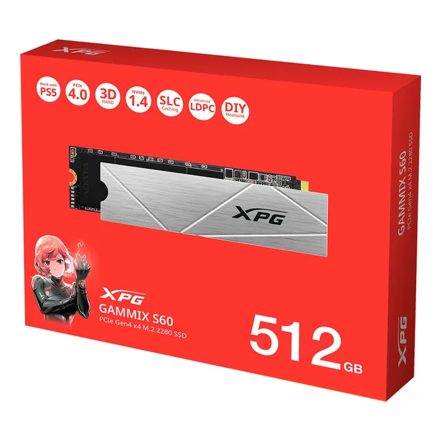 Unidad Sólida M.2 Xpg Gammix S60 512gb 4.700/1.700mb/s Gris