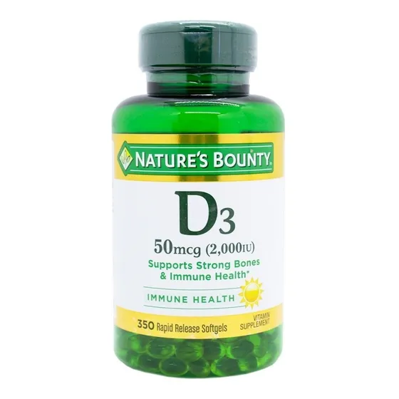 Natures Bounty Vitamina D3 50mcg Suplemento X350 Capsulas