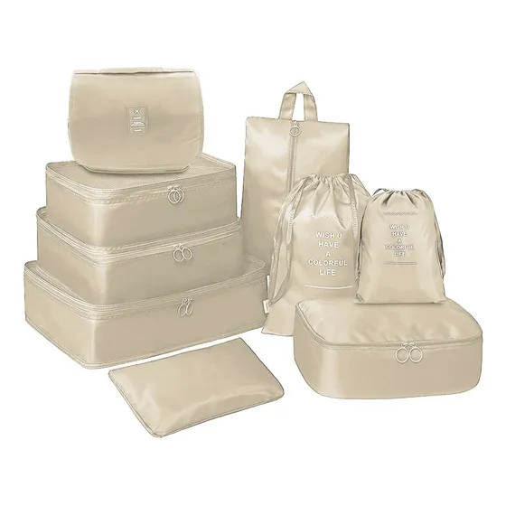 Organizador De Valija Set 9 Piezas Neceser Viaje Bolso Avion