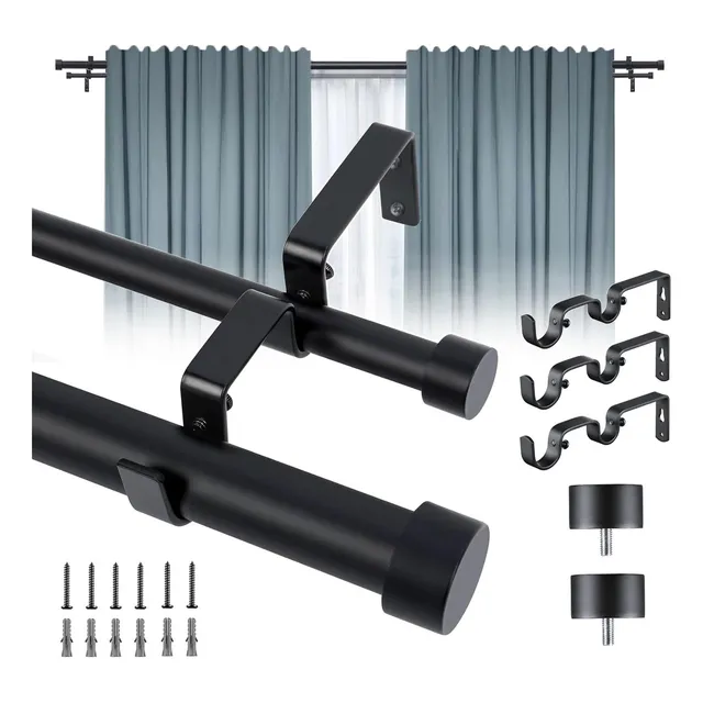 Nuevo Dobles Tubo Cortineros Modernos De Metal 0.8 A 2m