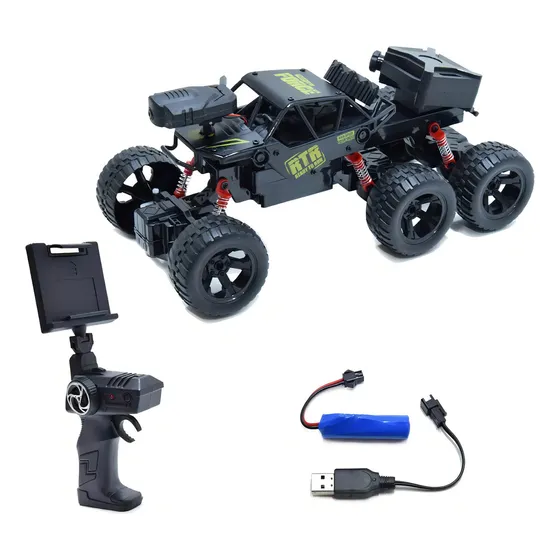 Auto camioneta radio control todo terreno con cámara Hd y app color negro y rojo Next Point modelo SY213KHK-11