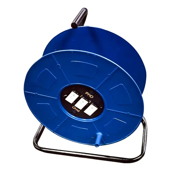 Carretel Com 3 Tomadas P/extensão Elétrica Até 100m De Cabo Cor Azul 127v/220v