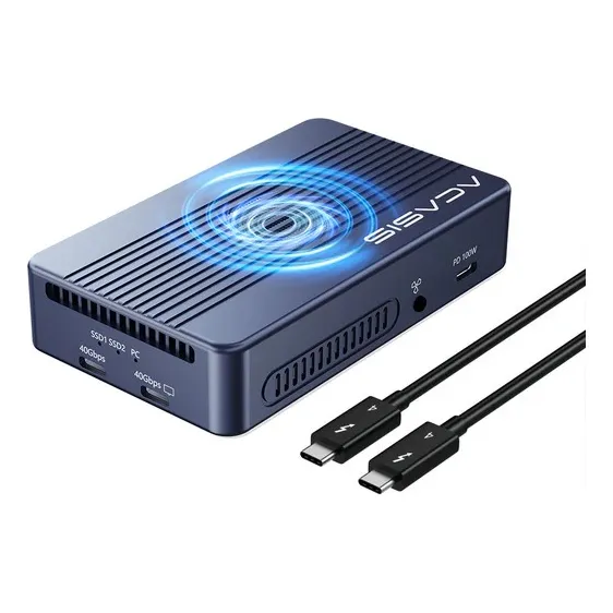 Carcasa Ssd Raid Acasis Thunderbolt3 M.2 Nvme De 2 Bahías De Color Phantom Gray