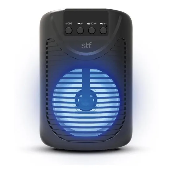 Bocina Inalambrica Turbo Stf Con Luz Led 3 Pulgadas Color Negro