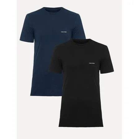 Kit Camisetas Calvin Klein | Masculina Preta/azul Marinho Preta/azul Marinho Xxl/ggg