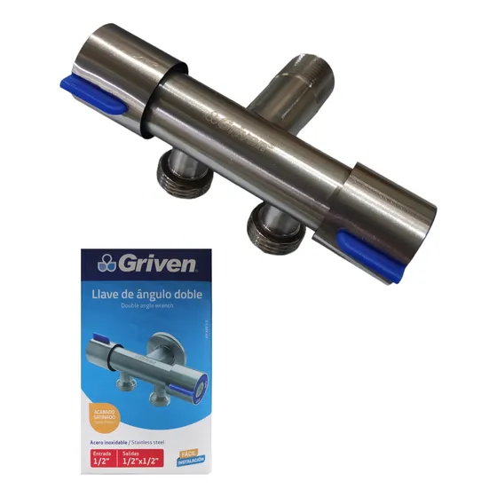 Llave Arresto Doble 1/2 X 1/2 Metálica Independiente Griven