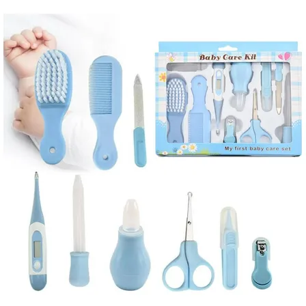Kit 10 Piezas Set De Aseo Y Cuidado Personal Para Bebés Color Azul - 228194