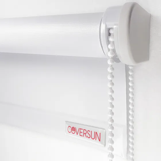 Cortina Roller Blackout 170x130 Cm Coversun Blanco Black Out 100% Bloqueante Solar, Facil Instalacion, Tela Pvc Resistente, Aislante Termico Y Acustico, Soportes Metalicos, 170 Ancho X 130 Alto Blanco