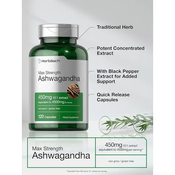 Ashwagandha Horbaach 4500mg 120 Cápsulas