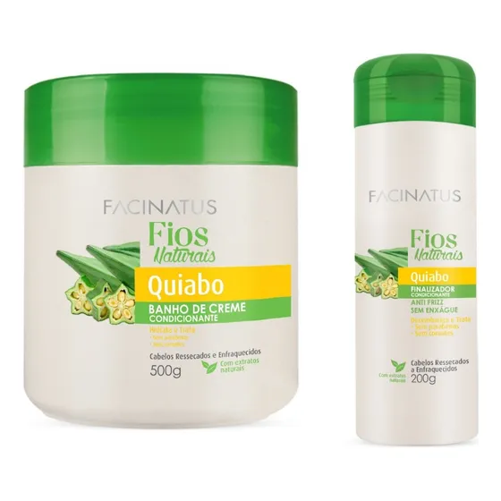 Finalizador E Banho De Creme Quiabo Sem Sal Fios Naturais