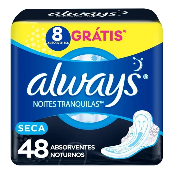 Absorvente Noturno Always Noites Tr Cob Seca C/abas L48p40