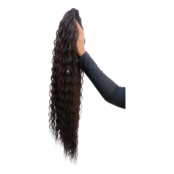 Aplique Rabo de Cavalo Yan Hair 70 cm Cor Castanho Escuro
