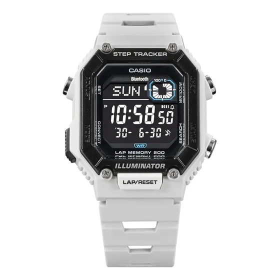 Reloj Casio Ws Sport Blanco Digital Con  Bluetooth