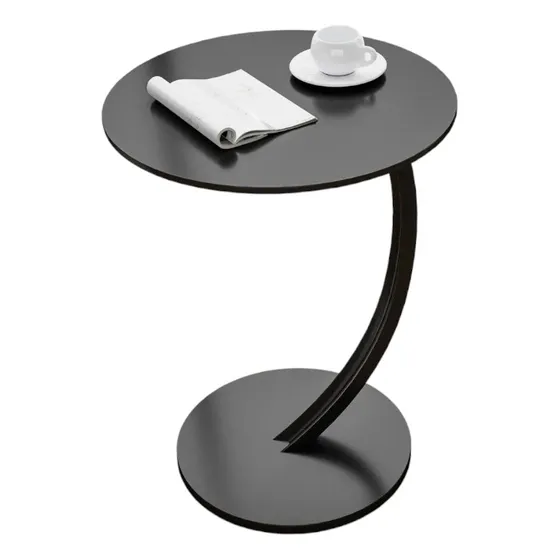 Mesa mesas centro minimalista auxiliar circular sala moderna negro cocina lateral metal mdf madera modernas negro Goral AL-111