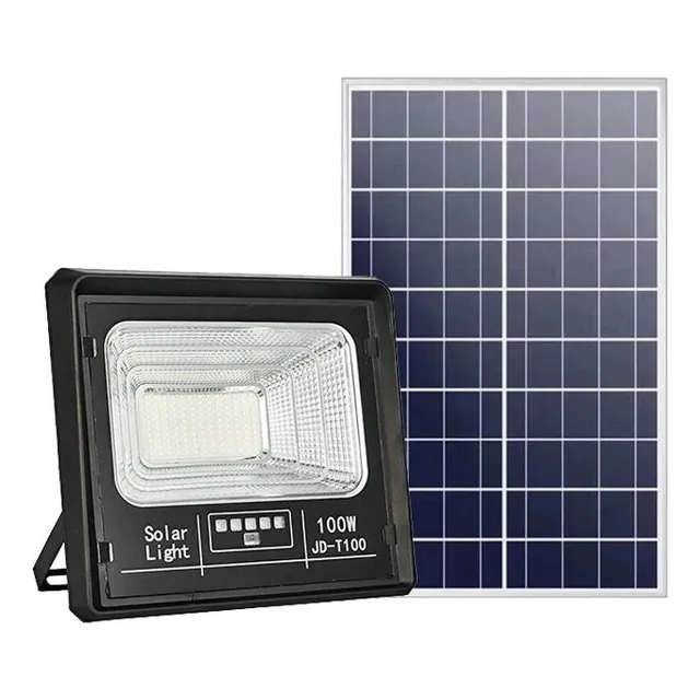 Reflector Luces Led Con Panel Solar De 100w Para Exterior