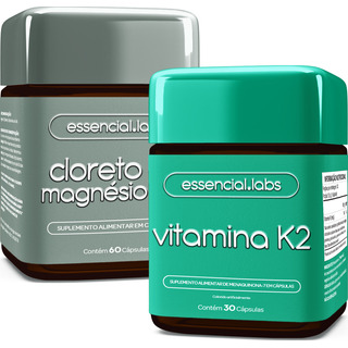 Kit Cloreto De Magnésio P.a. - 60 Cápsulas + Vitamina K2 Menaquinona-7 - 30 Doses Kit Cloreto De Magnésio P.a. - 60 Cápsulas + Vitamina K2 Menaquinona-7 - 30 Doses