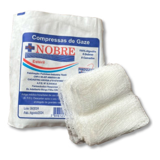 Gaze Compressa Esteril 50 Pacotes Algodão 13 Fios 500 Unid Gaze Compressa Esteril 50 Pacotes Algodão 13 Fios 500 Unid