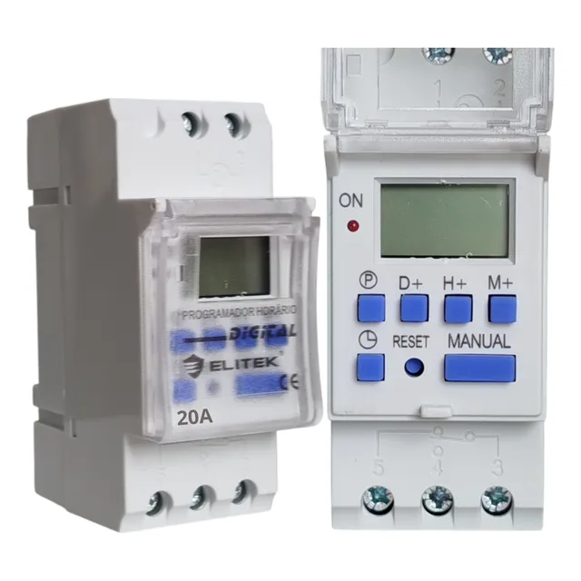 Programador Timer Horário Digital Din 20a 220v 50/60hz 20amp