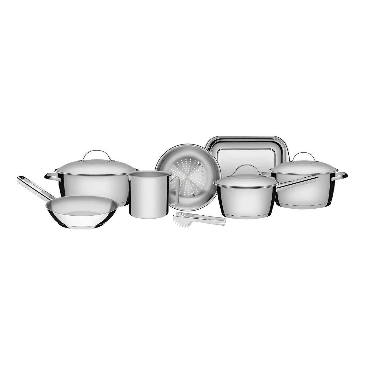 Jogo De Panelas Tramontina Inox Allegra 7 Peças + Pegador