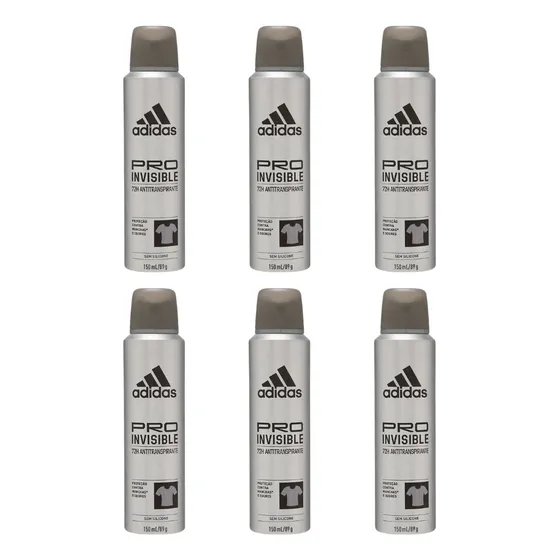 Desodorante Aero adidas 150ml Masc Pro Invisible - Kit C/6un