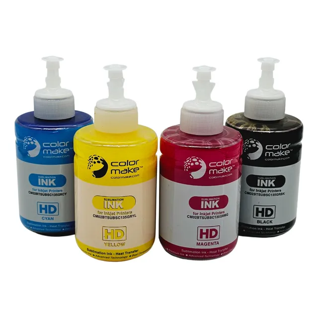 Pack 4 Tinta Sublimar Sublimación Colormake 135 Ml Cmyk 