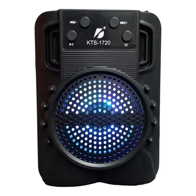 Bocina Bluetooth Con Radio Fm, Luz Rgb, Lector Usb, Kts-1720 Color Negro