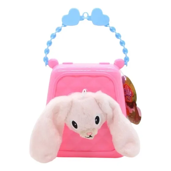 Cute Pets Pelucia Coelho Com Bolsa Rosa Shiny Toys 1219