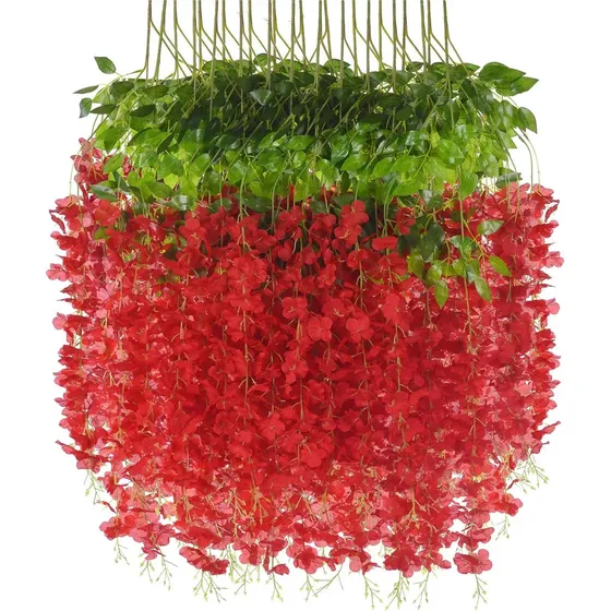 Flores Artificiales Vara Pack X12 Enredadera Colgante Guia