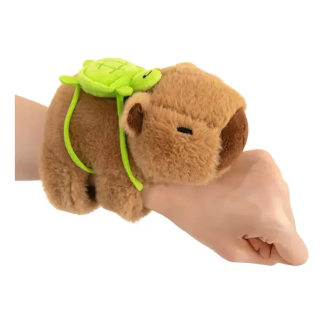 Peluche Capibara Pulsera Brazalete Con Tortuga De 18 X 9 Cm