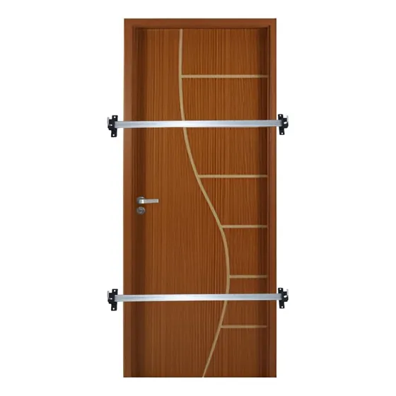 Tranca Antifurto Para Porta Completa 2 Barras Com 4 Suportes