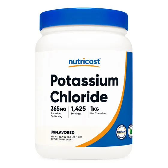 Cloruro De Potasio En Polvo Nutricost, 1 Kg, Sin Gluten Y Si