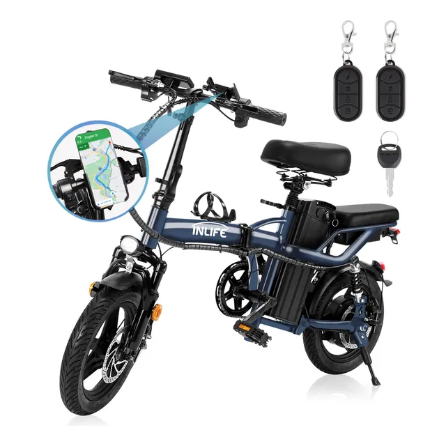 Bicicleta Eléctrica Plegable 400w 32km/h 40km C/ Dos Asiento