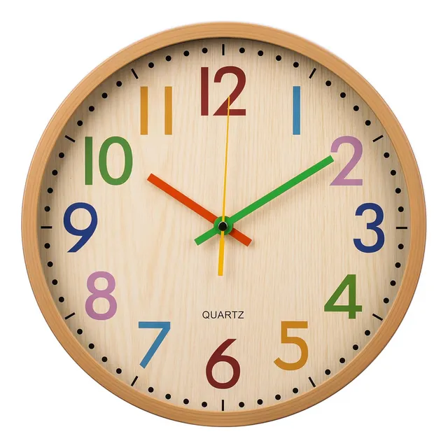 Reloj Pared Para Niño 12  Silencioso Tictac Colorido Redondo