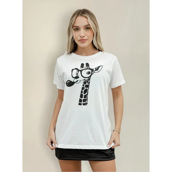 Remera Kori Mujer Algodón Clasica Estampada Jirafa