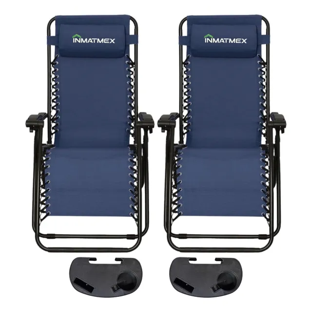 Silla De Jardin Plegable Tumbona Alberca Sol Playa 2 Piezas