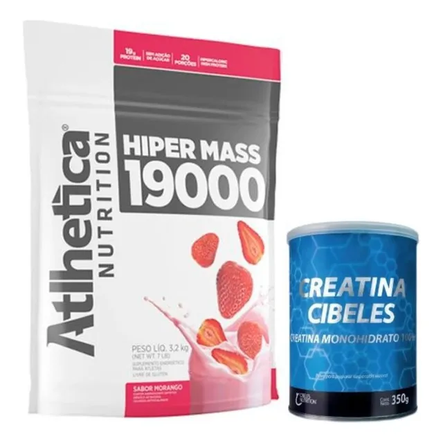 Atlhetica Hiper Mass 19000 3.2kg + Creatina Cibeles 350g