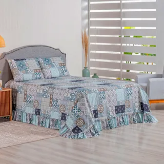 Colcha Premium King 3 Peças Percal 400 Fios Toque Macio