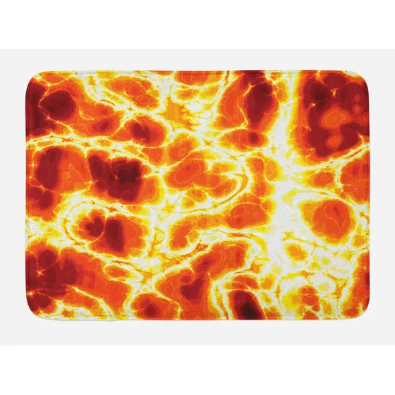 Ambesonne Tapete Baño Naranja Quemado Textura Lava Caliente