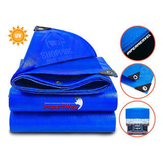 Lona Carreteiro Azul Leve 70 Micras Importway 5x4 Com Ilhós Polietileno Lona Carreteiro Azul Leve 70 Micras Importway 5x4 Com Ilhós Polietileno