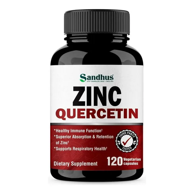 Zinc + Quercetin, Sandhu´s, Alta Absorción, 120 Caps, U S A.