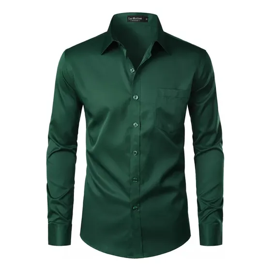 Cnn Camisa Formal Manga Larga For Hombre, Informal,