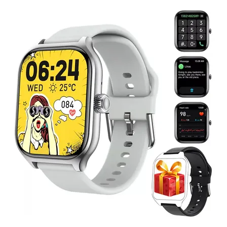 Relógio inteligente smartwatch Bluetooth AIYIN GTS4 Ultra Max masculino e feminino cor Prateado para android ios modos esporte 2.01 51mm Digital Chamada Voz Presente Pulseira para Silicone Assistente