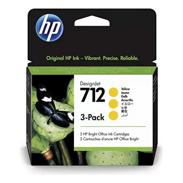 Cartucho Hp 712 Amarillo 29ml (3 Pack) Para T250/650/210/230