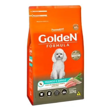Golden Formula ração para cachorro adulto de raça pequena sabor frango e arroz 3kg