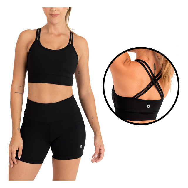 Kit Conjunto Short Zero Transparência Com Bolsos + Top Alça Kit Conjunto Short Zero Transparência Com Bolsos + Top Alça