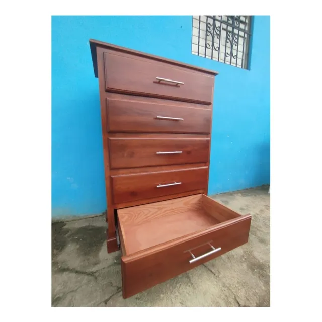 Biuro De Cinco Gavetas En Madera Color Caoba