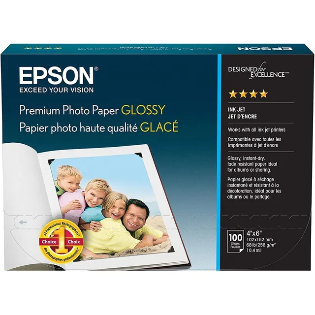 Papel Fotográfico Epson Rc Brillante 260gr 10x15cm 100 Hojas
