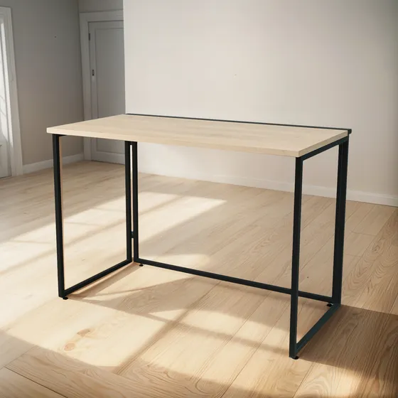 Escritorio Mesa Plegable 106cm Abatible Metal Madera Moderno